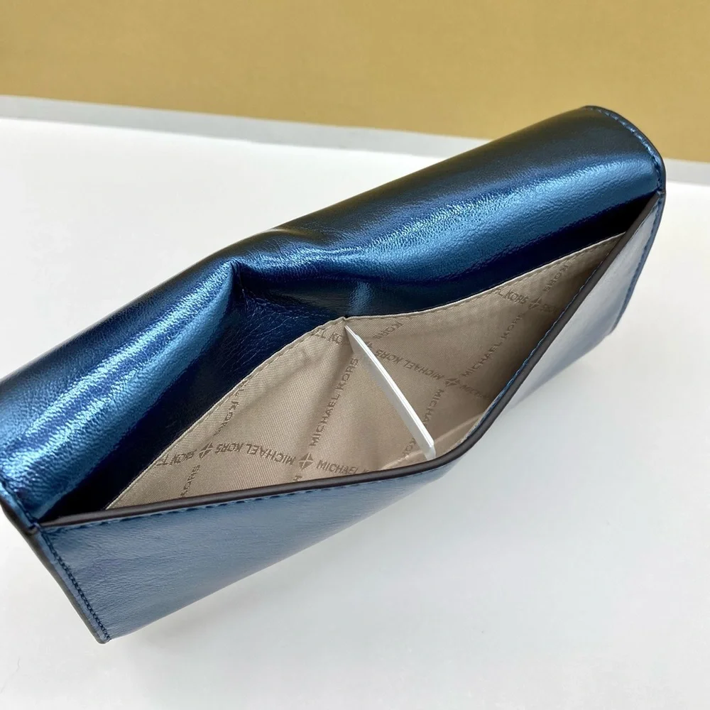 Michael Kors Jet Set Travel Envelope LG Continental Wallet Metallic Teal